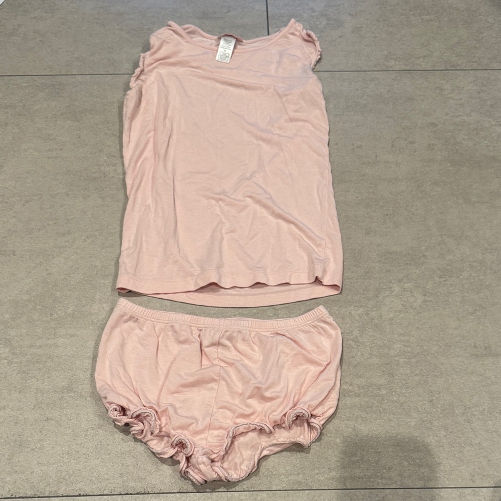 Eberjey Pale Pink Ruffle Tank and Bloomers Pajama Set